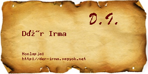 Dér Irma névjegykártya